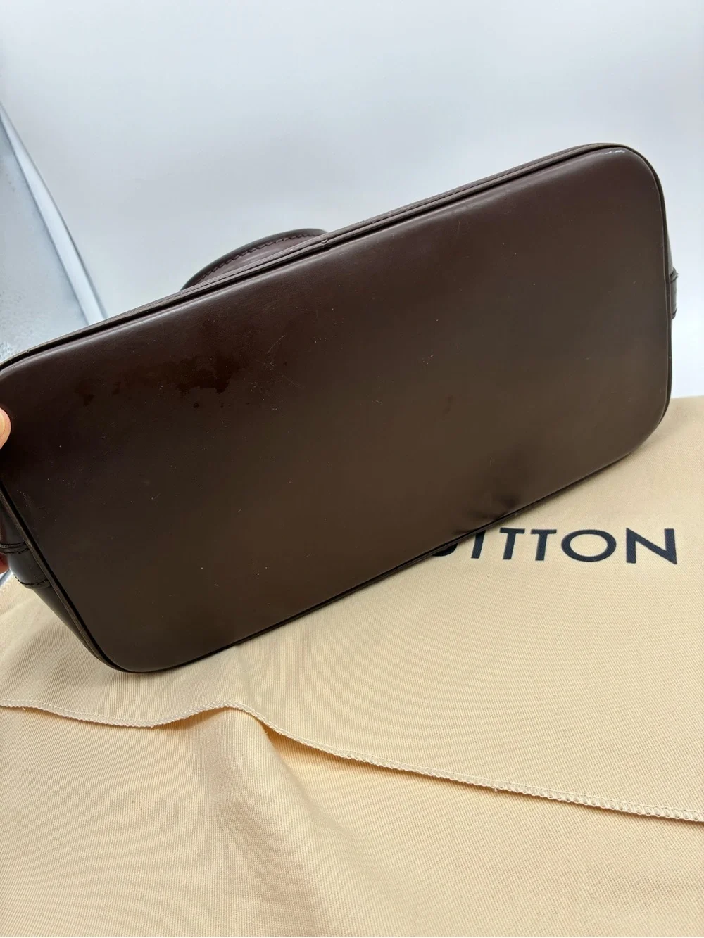 Louis Vuitton Damier Ebene Alma PM Hand bag with LV dustbag